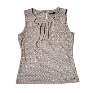 Tommy Hilfiger Sleeveless Paisley Blouse Women’s Small Pleated Front
